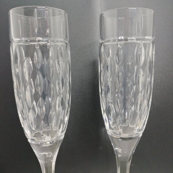 Set Of 2 Ralph Lauren Crystal ‘Aston’ 9.5” Champagne Flutes - Picture 5 of 13